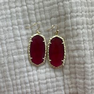 Kendra Scott large oval earrings in maroon jade